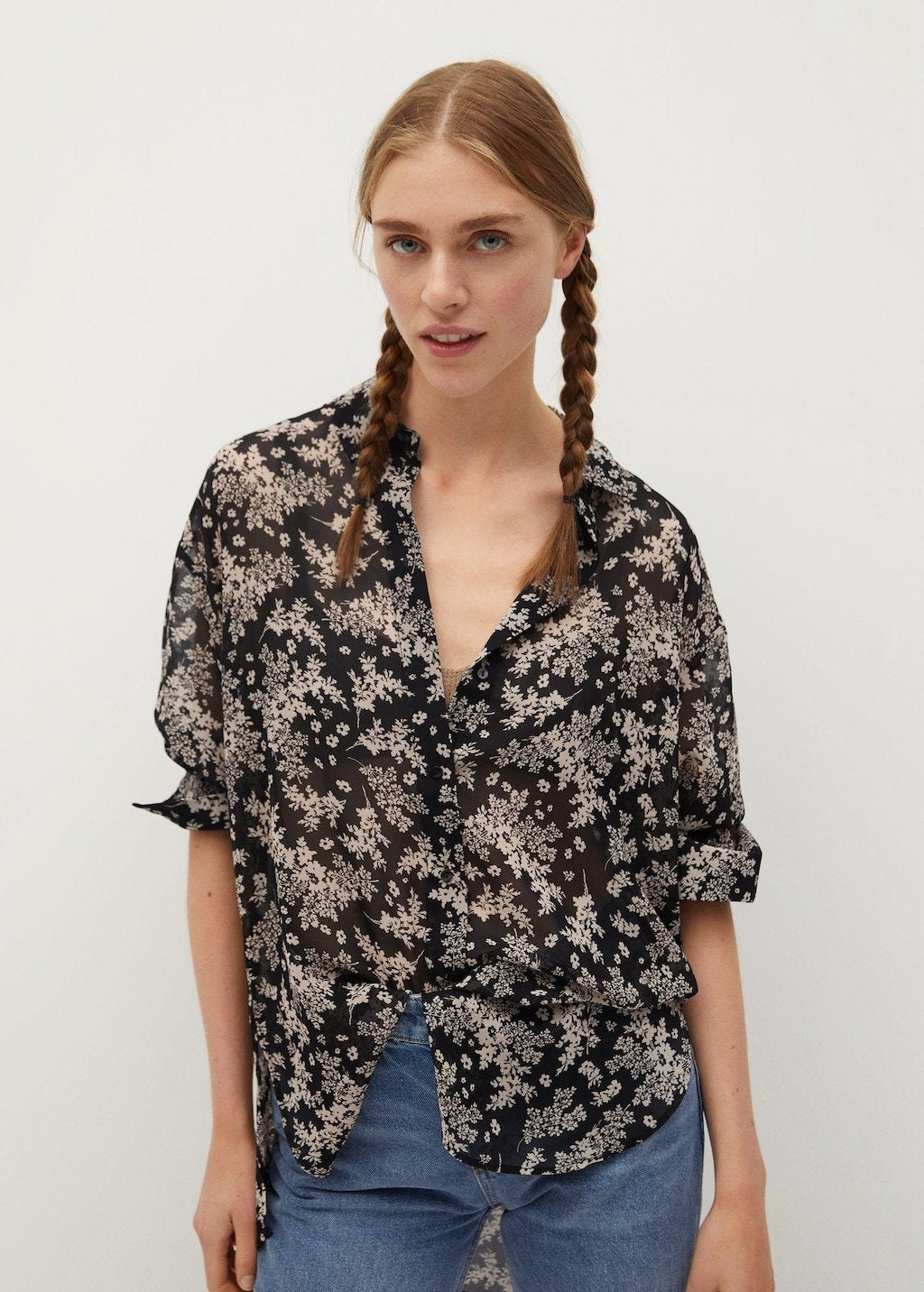 Printed flowy shirt