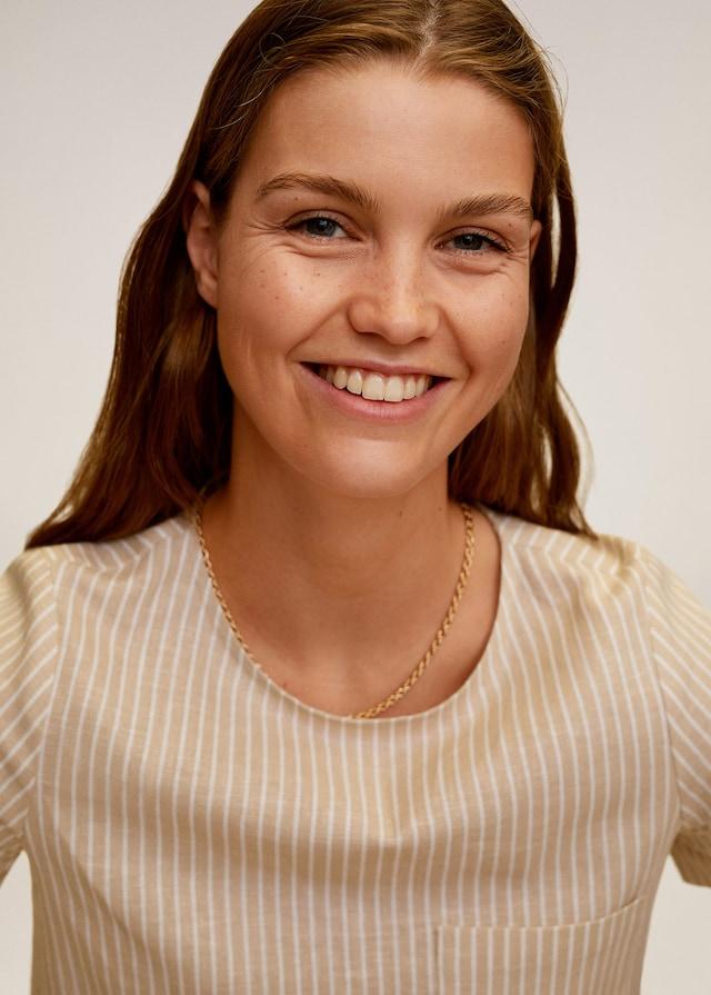 Pocket linen-blend blouse