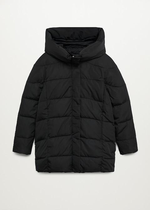 Feather down hooded coat