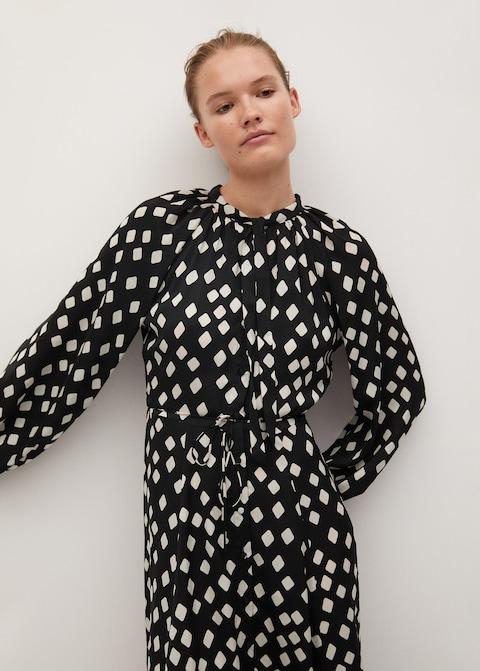 Geometric print midi dress