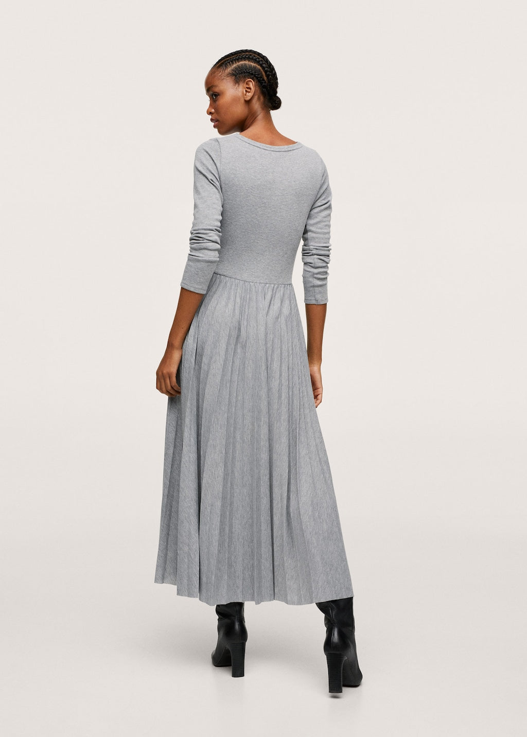Pleated knitted dress
