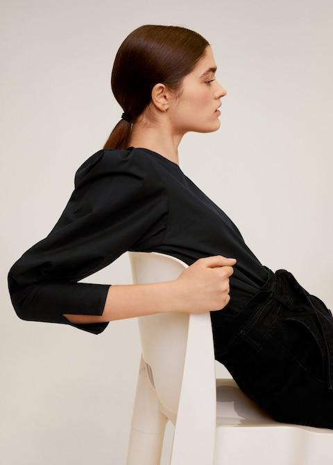 Puffed-shoulder blouse