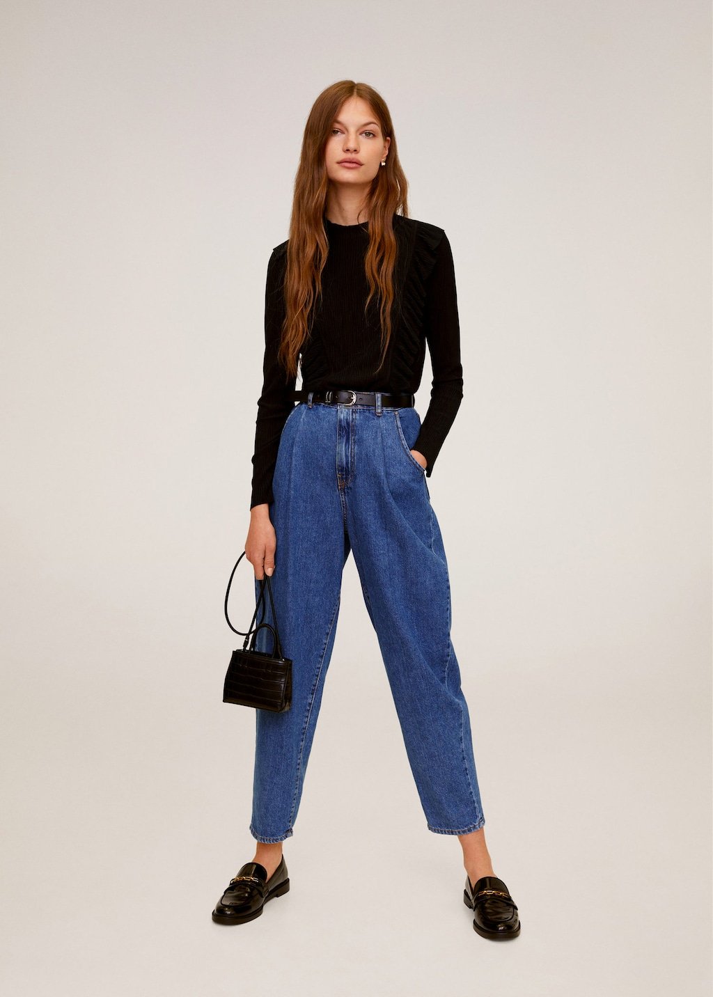 Ruffles pleated t-shirt