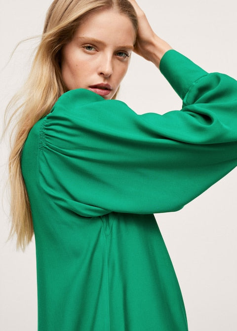 Puffed sleeves dress