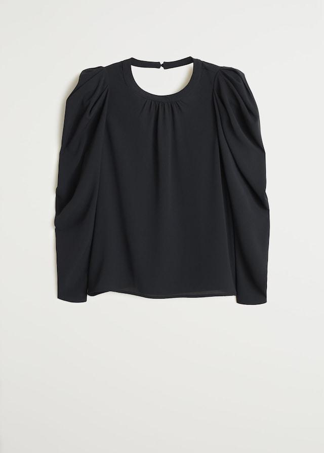 Puffed-shoulder blouse