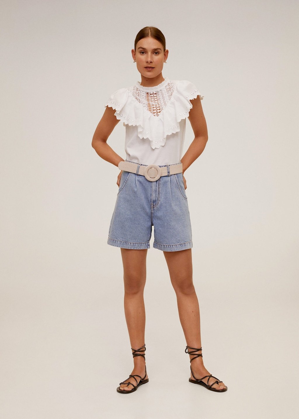 Ruffle cropped top