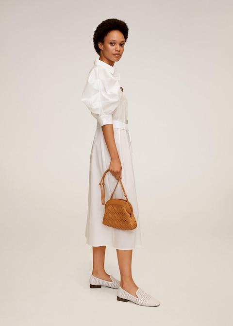 Poplin buttoned dress