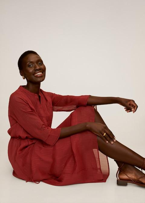 Metallic thread midi dress