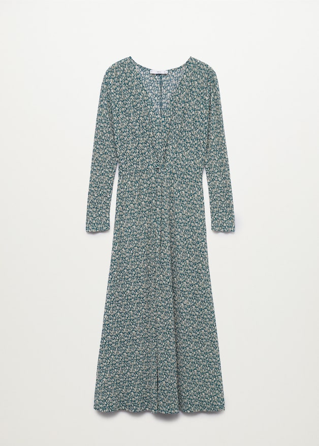 Printed textured dress