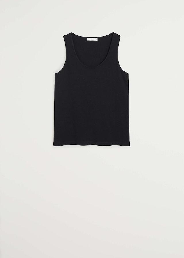 Strap cotton T-shirt