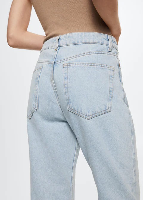 High-waist cropped straight jeans