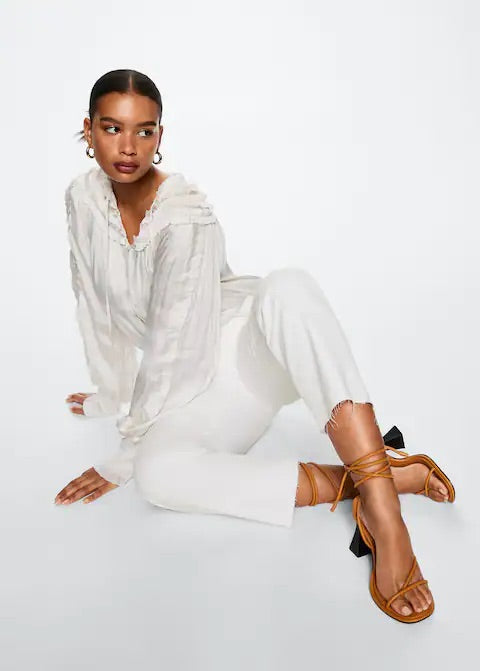 High-waist cropped straight jeans