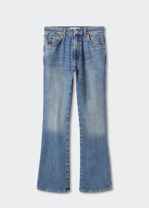 Medium-rise flared jeans