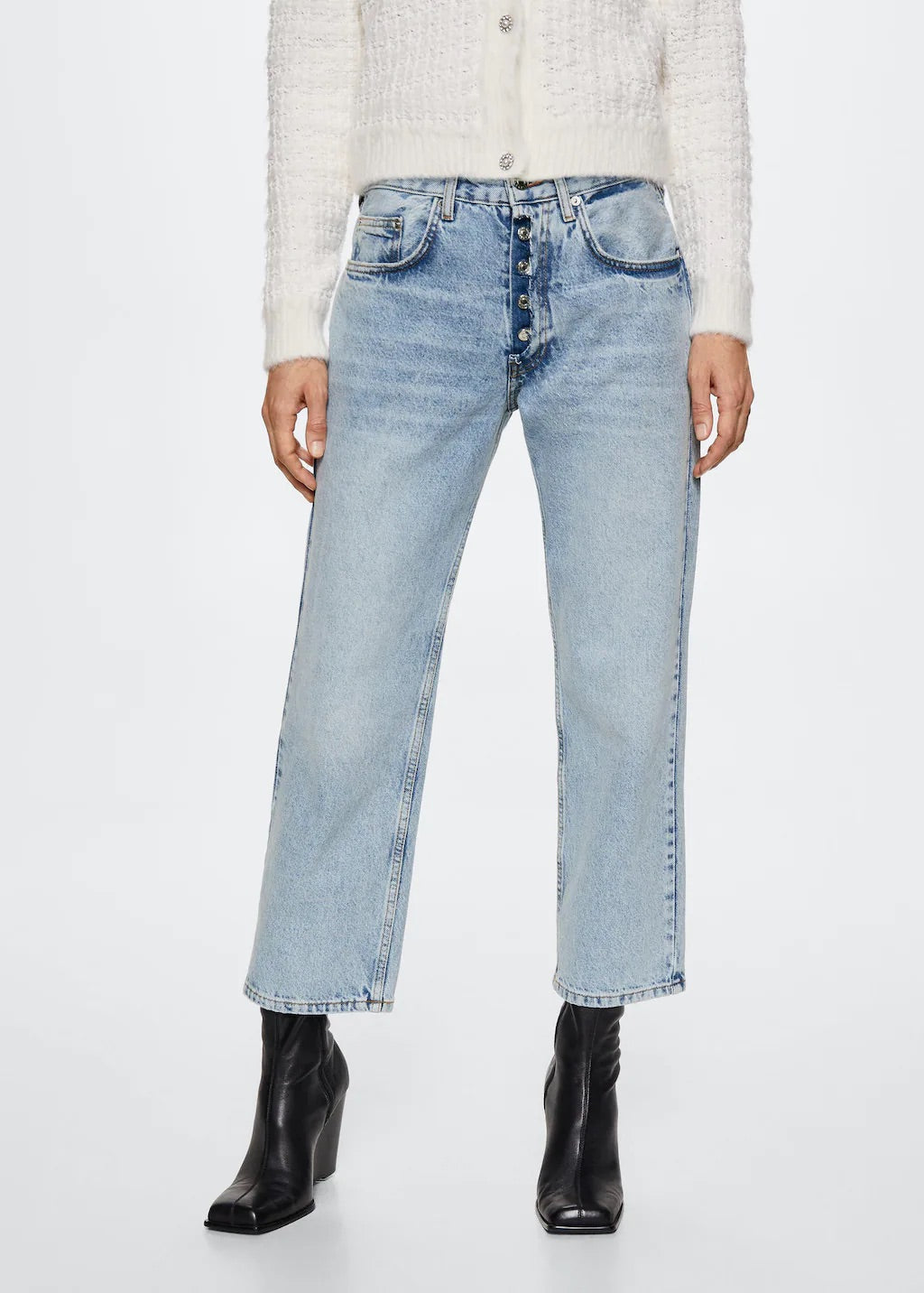 Straight-fit cropped jeans