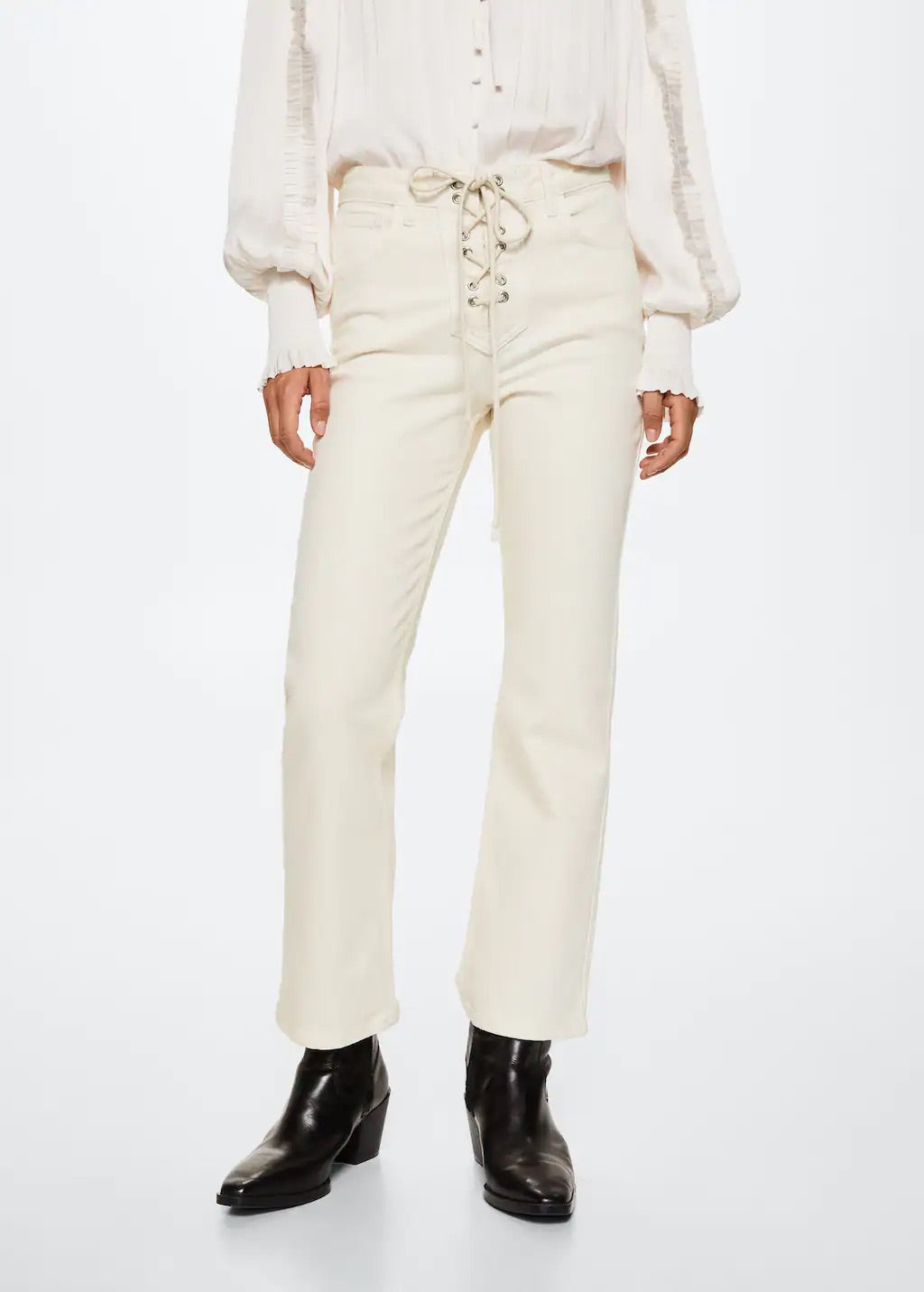 Straight jeans with drawstring