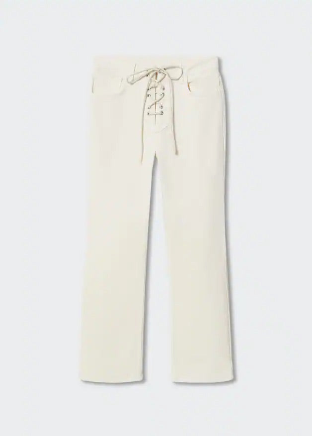 Straight jeans with drawstring