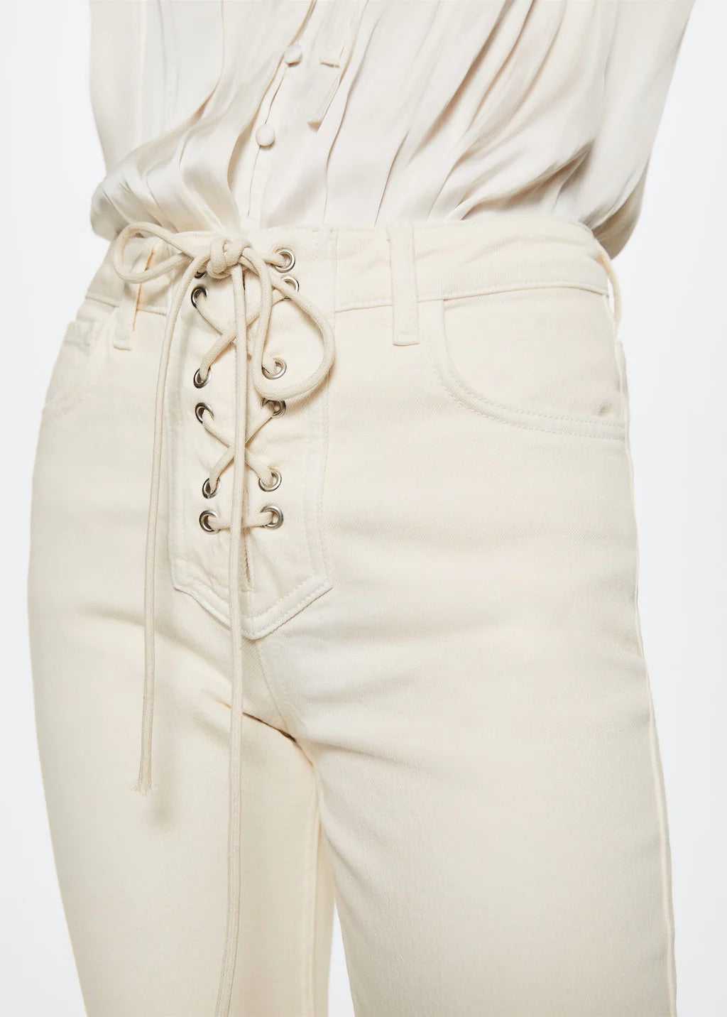 Straight jeans with drawstring