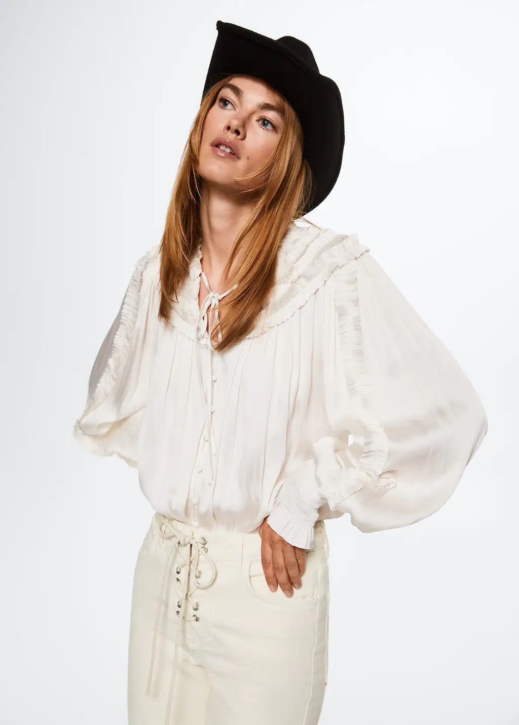 Straight jeans with drawstring