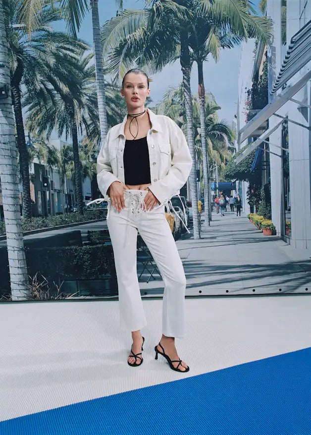 Straight jeans with drawstring