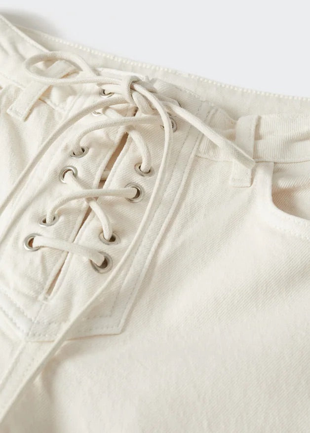 Straight jeans with drawstring