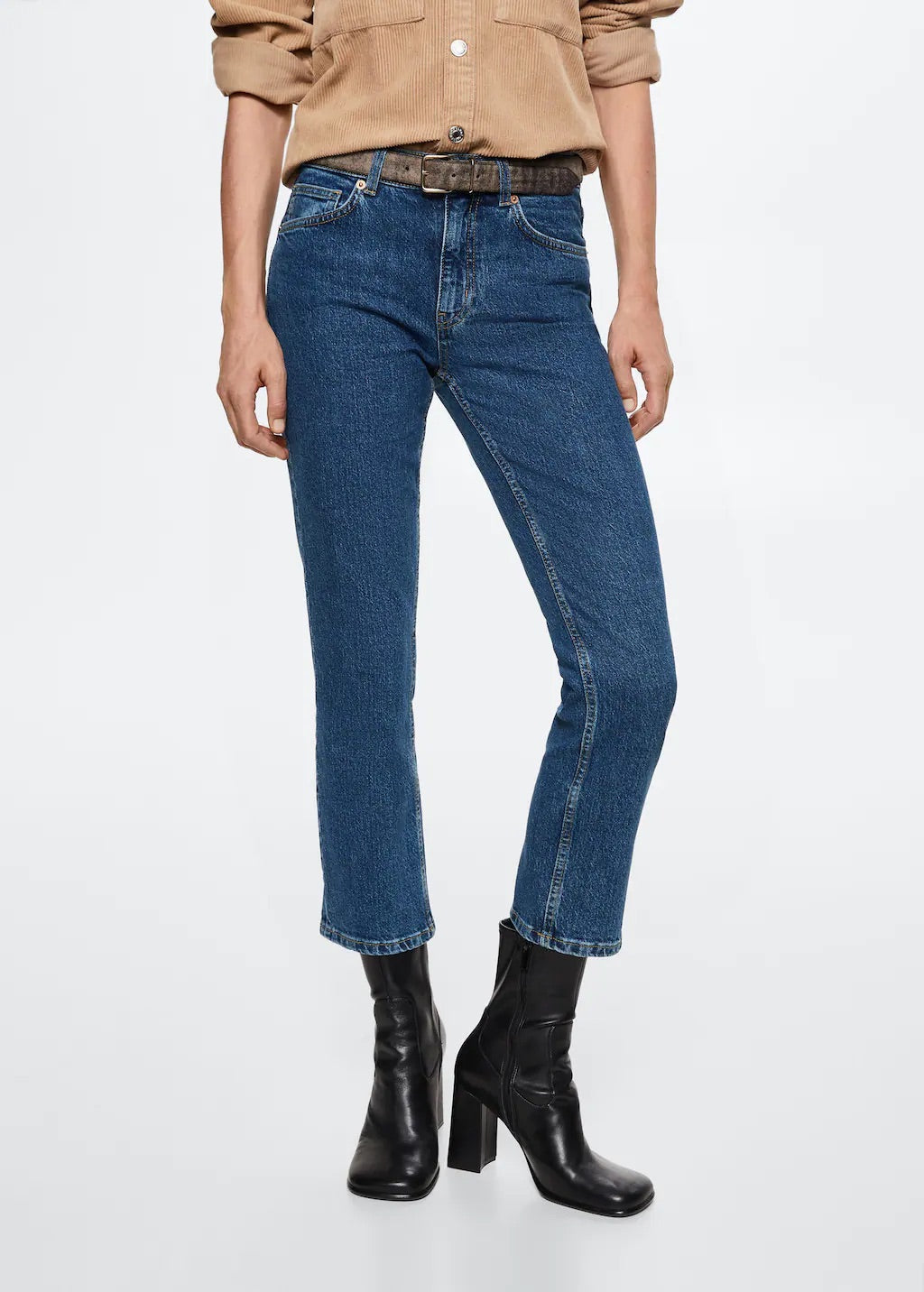 Medium-rise flared jeans