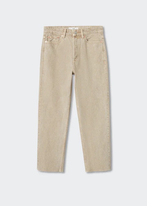 High-waist cropped straight jeans