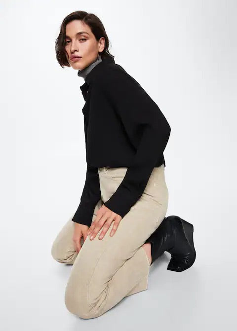 High-waist cropped straight jeans