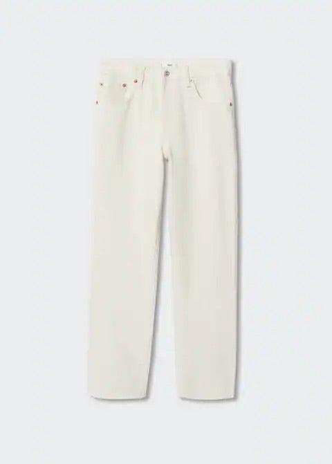 High-waist cropped straight jeans