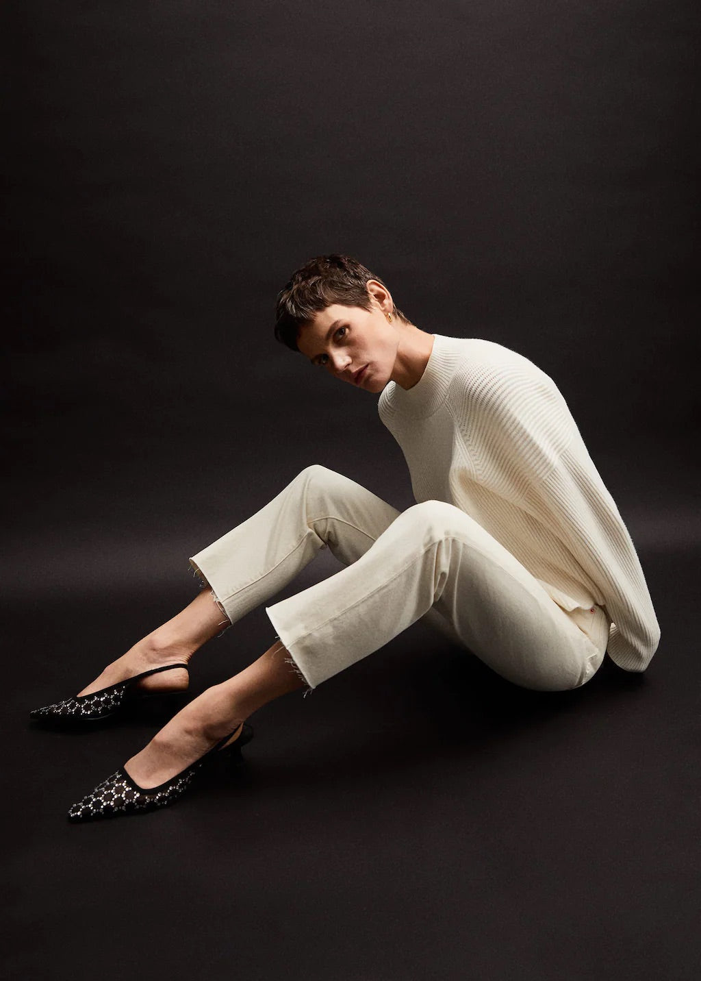 High-waist cropped straight jeans