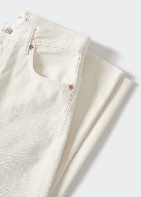 High-waist cropped straight jeans