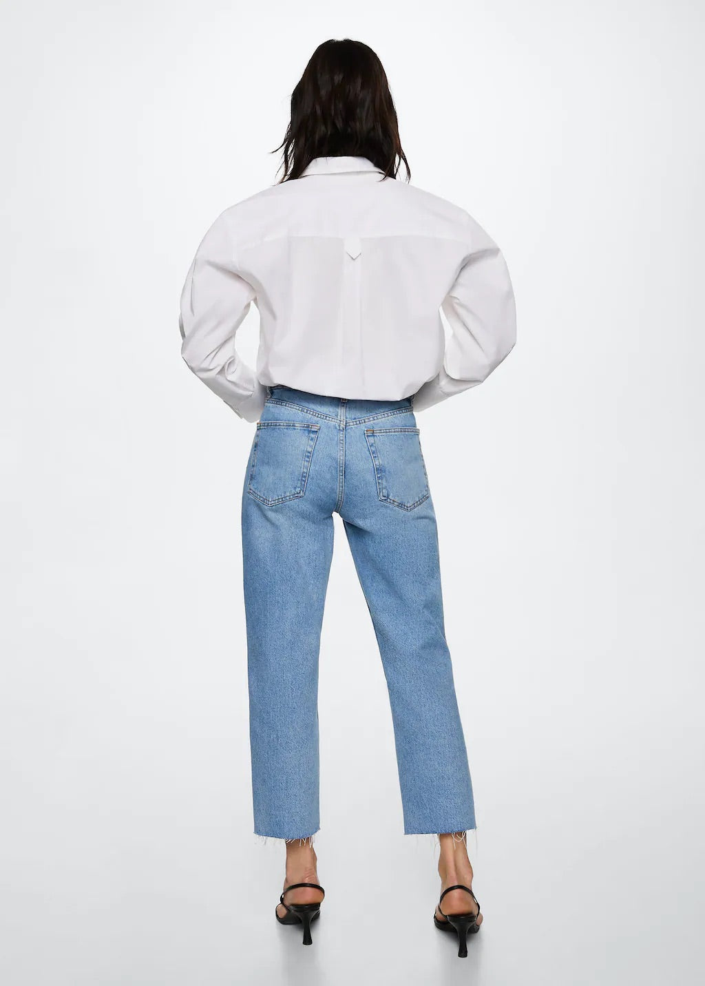 High-waist cropped straight jeans