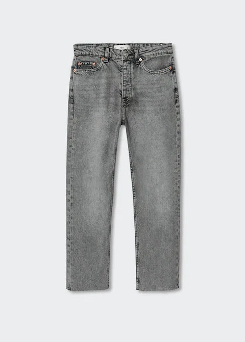 High-waist cropped straight jeans