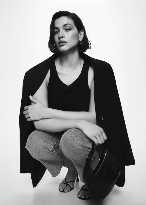 High-waist cropped straight jeans