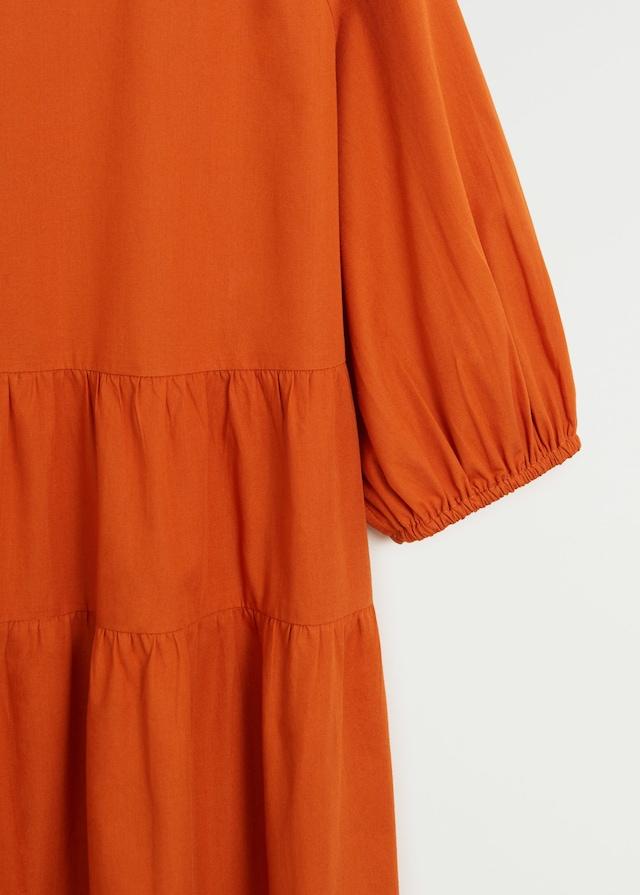 Puffed sleeves cotton dress