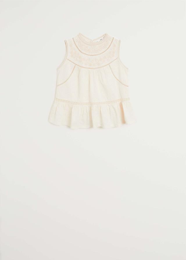 Embroidered open-work top