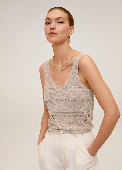 Openwork knit top