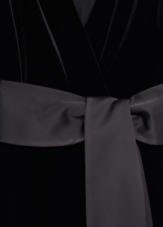 Bow velvet textured jumpsuit