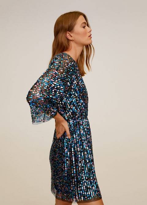 Sequin wrap dress