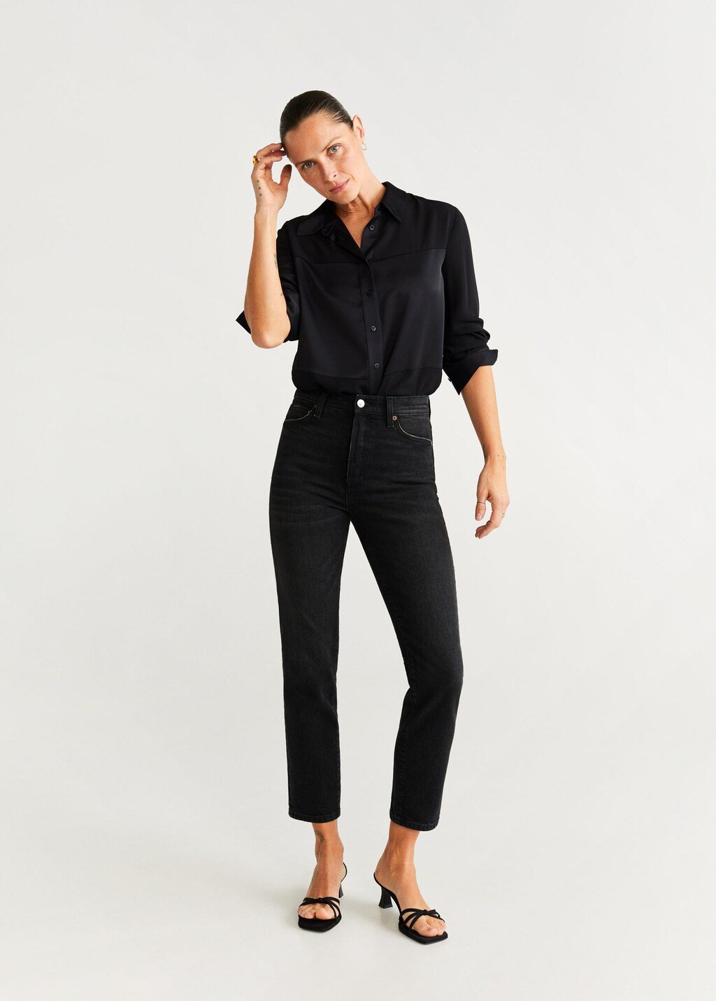 Satin finish flowy shirt