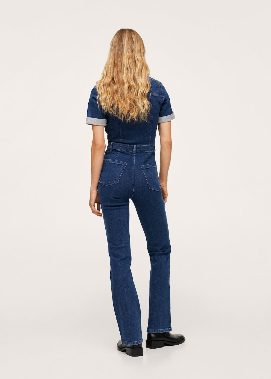 Zip denim jumpsuit