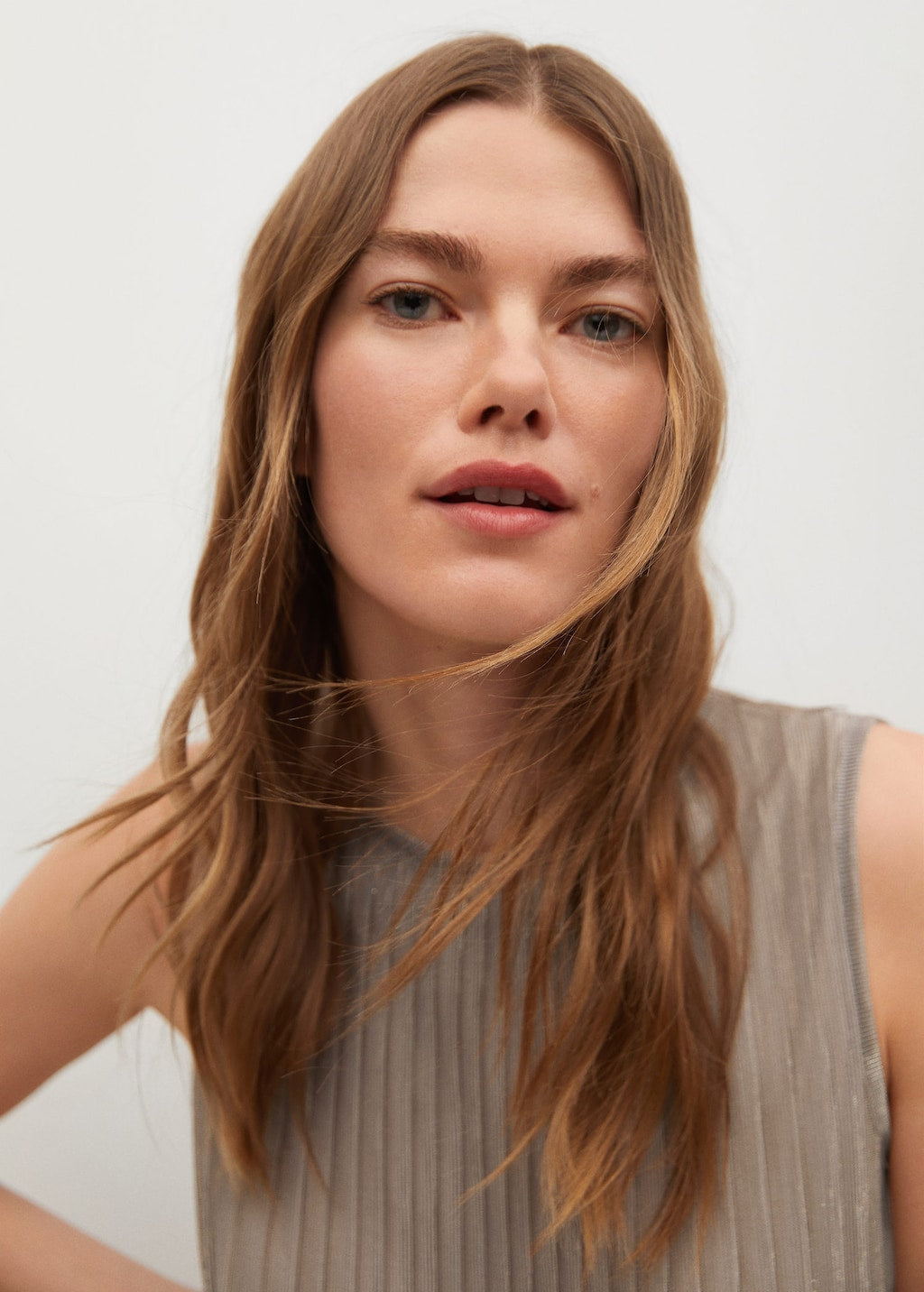 Metallic pleated dress