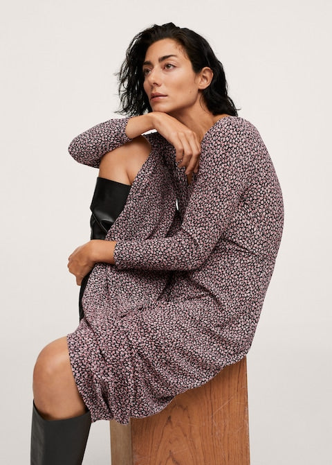 Printed textured dress