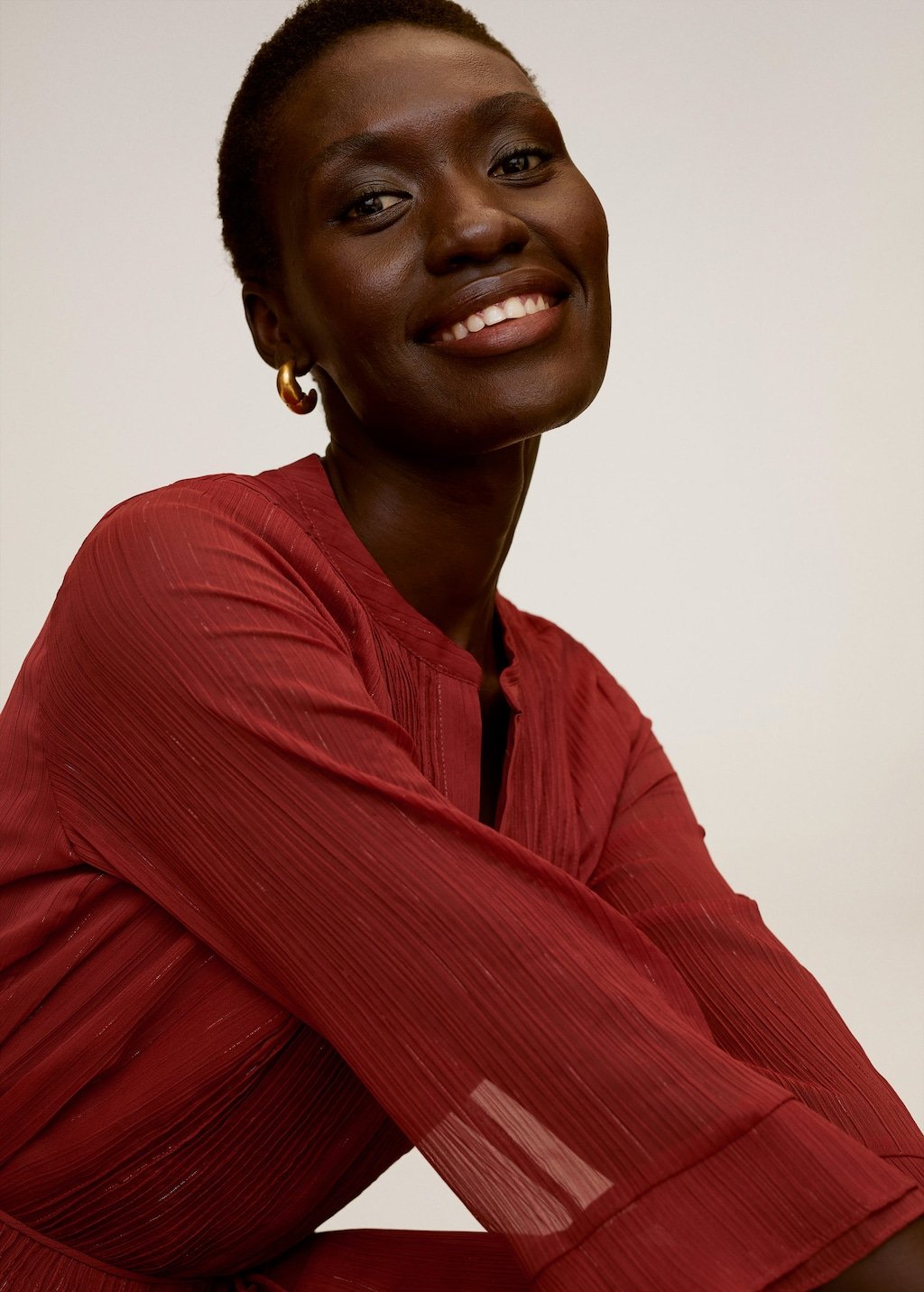 Metallic thread midi dress