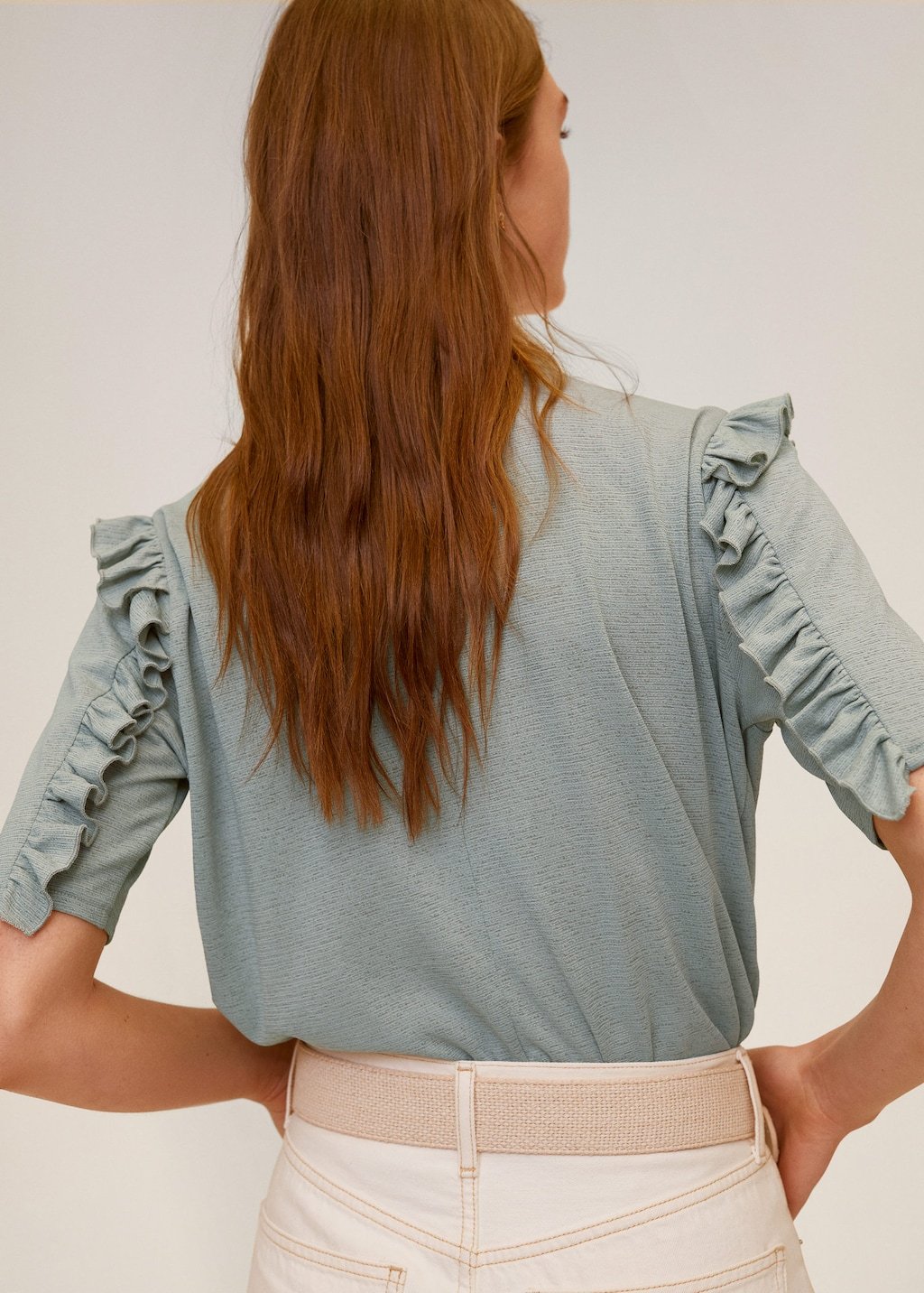 Ruffle textured T-shirt