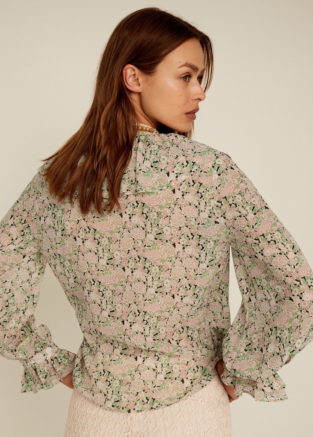 Ruffled floral blouse