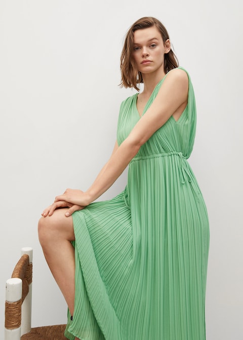 Pleated midi dress