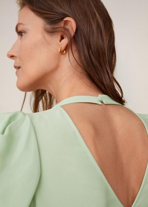 Puffed-shoulder blouse