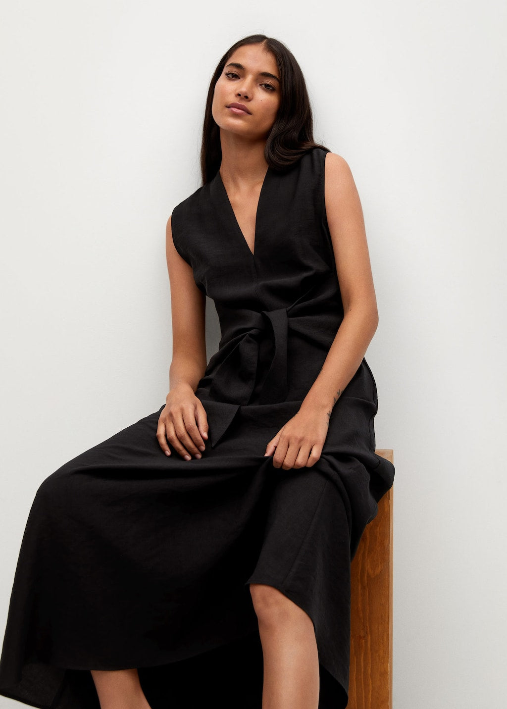 Lyocell dress with belt