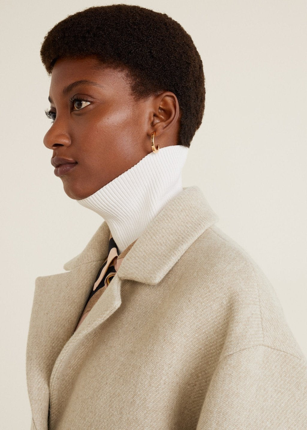 Unstructured wool-blend coat