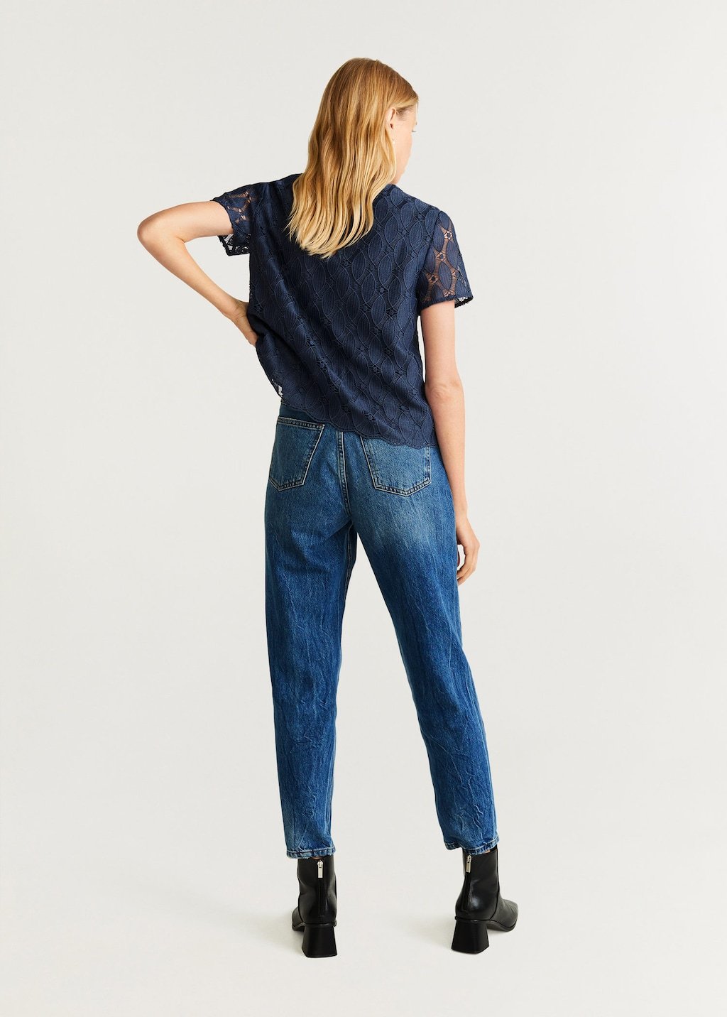 Embroidered openwork shirt